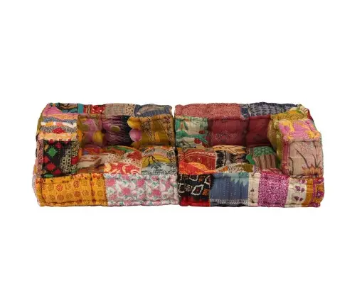 Divvietīgs Moduļu Pufs, Tekstilmozaīka, Audums Vidaxl Divvietīgs Moduļu Pufs, Tekstilmozaīka, Audums Vidaxl