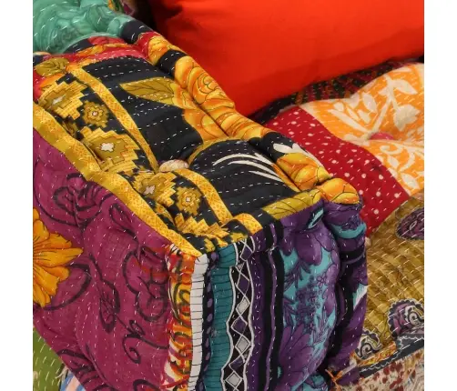 Divvietīgs Moduļu Pufs, Tekstilmozaīka, Audums Vidaxl Divvietīgs Moduļu Pufs, Tekstilmozaīka, Audums Vidaxl