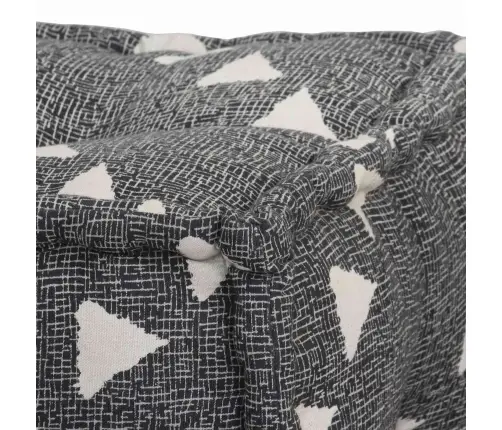 Pūfes Ģeometriskais Pelēka Un Balta 40 X 40 X 40 Cm Audums Vidaxl