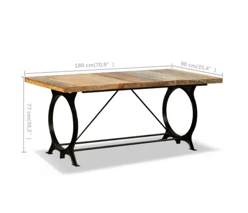 Valgomojo Stalas, Perdirbta Mediena, 180Cm