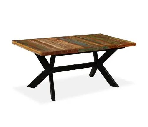 Valgomojo Stalas, Perdirbta Mediena Ir Kryžm. Plieno Rėmas, 180Cm