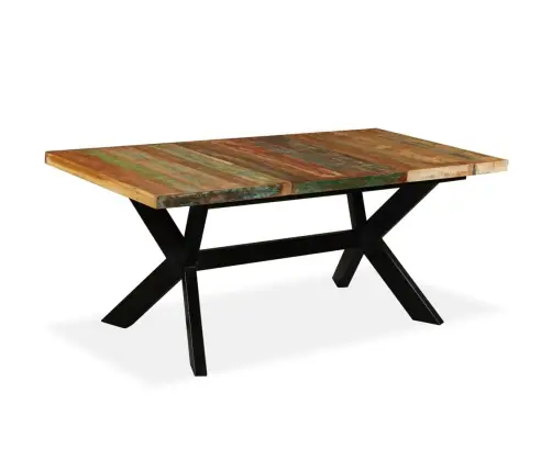 Valgomojo Stalas, Perdirbta Mediena Ir Kryžm. Plieno Rėmas, 180Cm