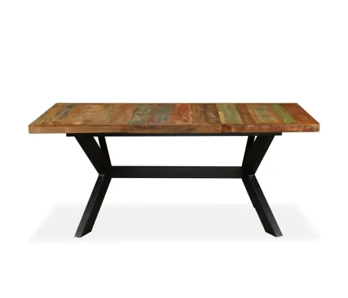 Valgomojo Stalas, Perdirbta Mediena Ir Kryžm. Plieno Rėmas, 180Cm