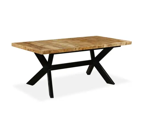 Virtuves Galds, 180 Cm, Mango Masīvkoks Un Tērauda Kājas Vidaxl