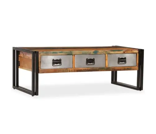 Kafijas Galdiņš Ar 3 Atvilktnēm, 100X50X35 Cm, Pārstrādāts Koks Vidaxl