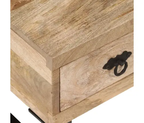 Kafijas Galdiņš, 90X50X35 Cm, 3 Atvilktnes, Mango Masīvkoks Vidaxl