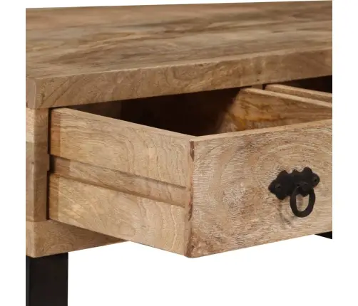 Kafijas Galdiņš, 90X50X35 Cm, 3 Atvilktnes, Mango Masīvkoks Vidaxl