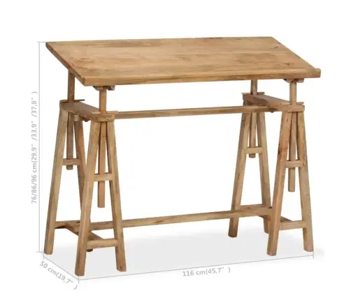 Braižybos Stalas, Masyvi Mango Mediena, 116X50X76Cm