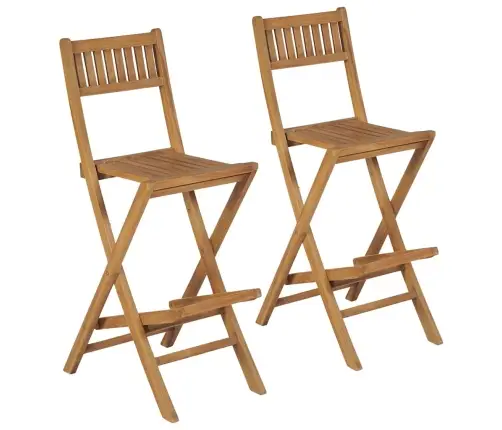 Saliekami Dārza Bāra Krēsli, 2 Gab., Masīvs Tīkkoks Vidaxl