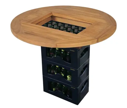 Galda Virsma Ar Vietu Alus Kastei, 70 Cm, Tīkkoks Vidaxl