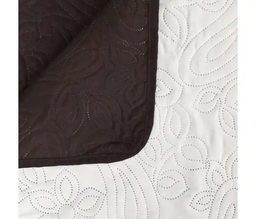 Divpusējs Gultas Pārklājs, 170X210 Cm, Krēmkrāsa Un Brūns Vidaxl