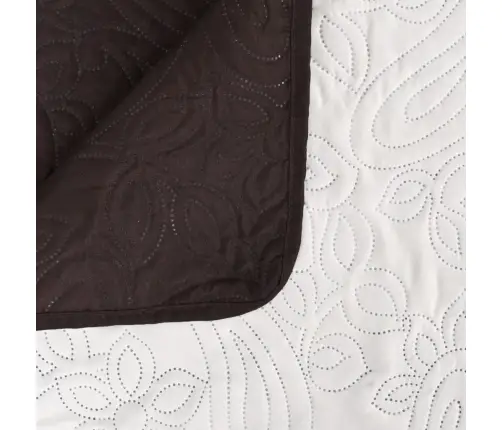 Divpusējs Gultas Pārklājs 230X260 Cm, Stepēts, Krēmkrāsa, Brūns Vidaxl