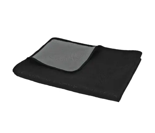 Gultas Pārklājs, 170X210 Cm, Divpusējs, Stepēts, Pelēks, Melns Vidaxl