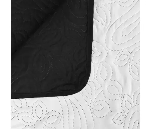 Dvipusė Dygsniuota Antklodė, 170X210cm Juoda Ir Balta