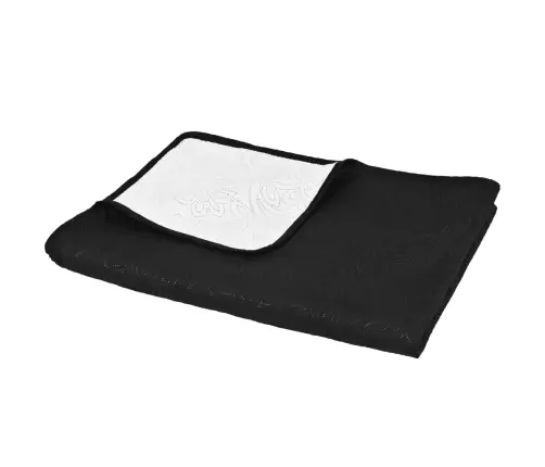 Gultas Pārklājs, 230X260 Cm, Divpusējs, Stepēts, Melns Un Balts Vidaxl