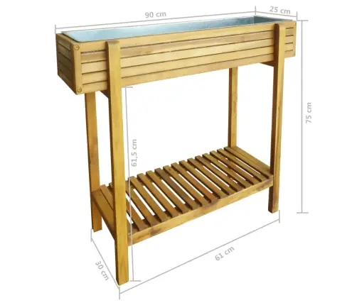 Augstā Puķu Kaste, Akācijas Masīvkoks Un Cinks Vidaxl