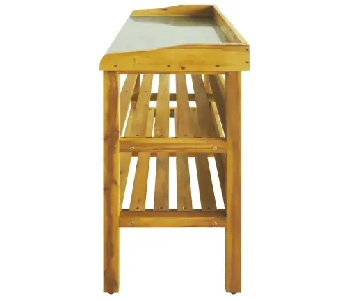 Persodinimo Stalas Su 2 Lentynomis, Akacijos Mediena Su Cinku