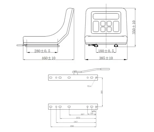 Universali Traktoriaus Sėdynė, Juoda