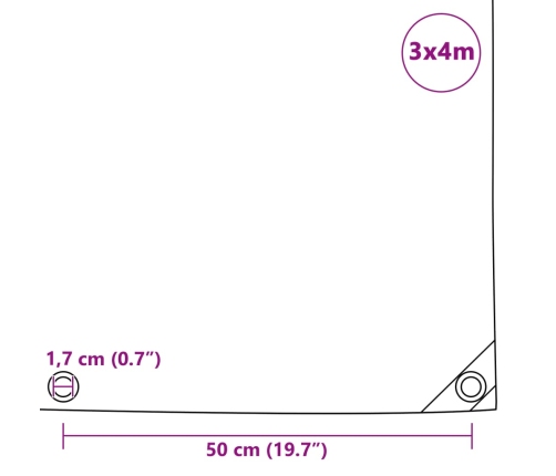 Brezenta Pārklājs, Tents, 650 G/M², 3X4 M, Zils Vidaxl
