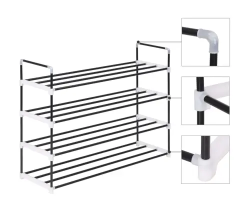 4 Riiuliga Kingariiul, Metall Ja Plast, Must