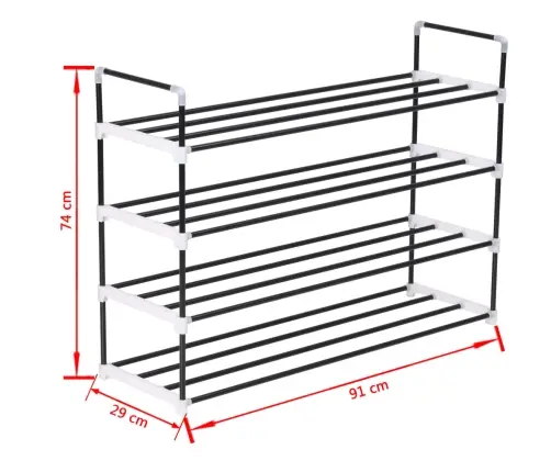 4 Riiuliga Kingariiul, Metall Ja Plast, Must