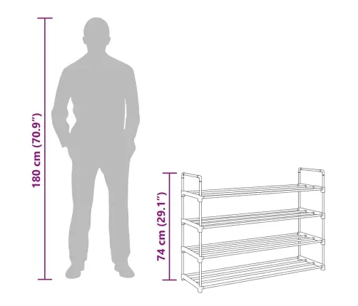 Stovas Batams, 4 Lentynos, Metalas Ir Plastikas, Juodas