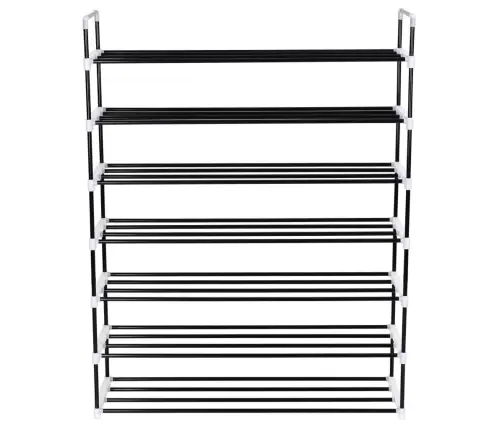 Stovas Batams, 7 Lentynos, Metalinis Ir Plastikinis, Juodas