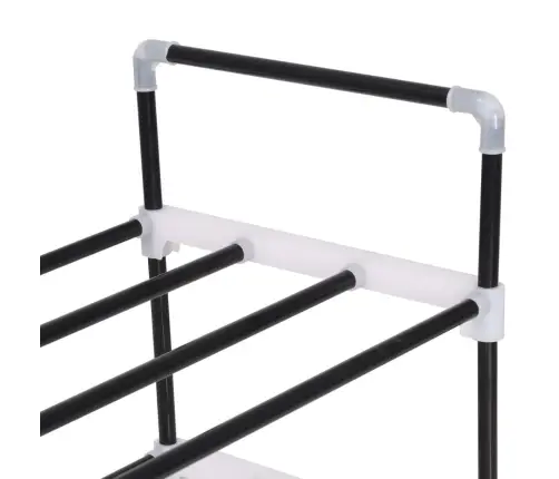 Stovas Batams, 7 Lentynos, Metalinis Ir Plastikinis, Juodas