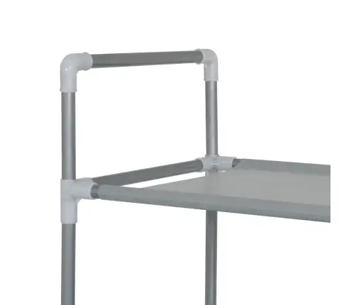 Apavu Skapis, 10 Plaukti, Metāls, Neausts Audums, Sudraba Krāsā Vidaxl