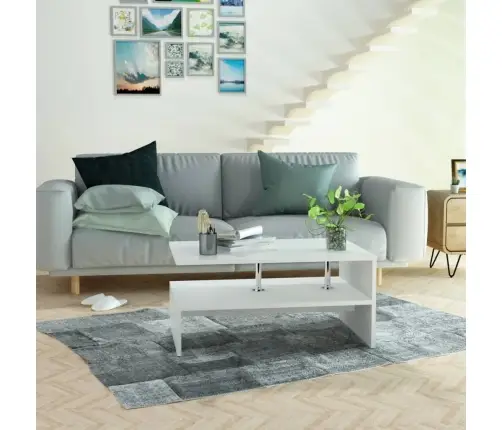 Kafijas Galdiņš, 90X59X42 Cm, Inženierijas Koks, Balts Vidaxl Kafijas Galdiņš, 90X59X42 Cm, Inženierijas Koks, Balts Vidaxl