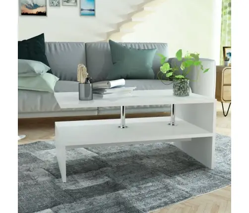 Kafijas Galdiņš, 90X59X42 Cm, Inženierijas Koks, Balts Vidaxl Kafijas Galdiņš, 90X59X42 Cm, Inženierijas Koks, Balts Vidaxl