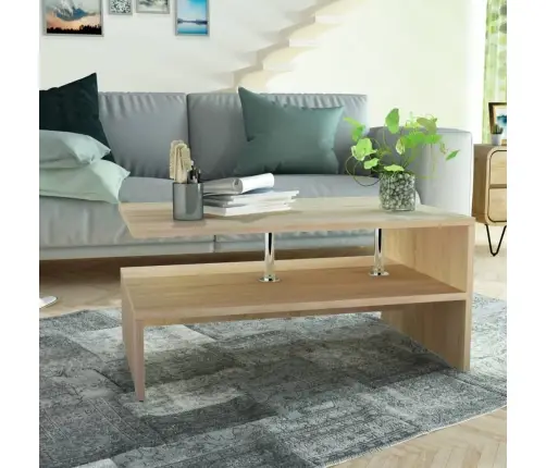 Kafijas Galdiņš, 90X59X42 Cm, Inženierijas Koks, Ozolkoka Krāsā Vidaxl