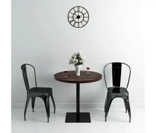 Bistro Galds, 80X75Cm, Apaļš, Mdf, Tērauds, Tumšpelēks  Vidaxl