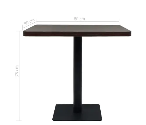 Kandiline Bistroolaud Mdf Ja Teras 80 X 80 X 75 cm Hallikaspruun
