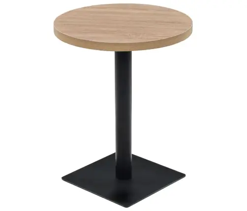 Ümmargune Bistroolaud Mdf Ja Teras 60 X 75 cm Tammevärvi