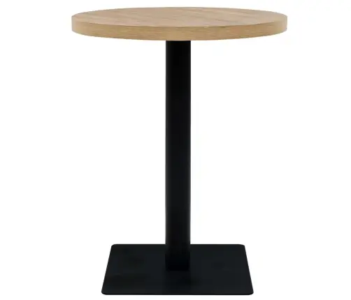 Ümmargune Bistroolaud Mdf Ja Teras 60 X 75 cm Tammevärvi