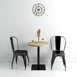 Ümmargune Bistroolaud Mdf Ja Teras 60 X 75 cm Tammevärvi