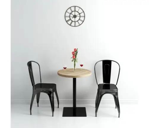 Ümmargune Bistroolaud Mdf Ja Teras 60 X 75 cm Tammevärvi