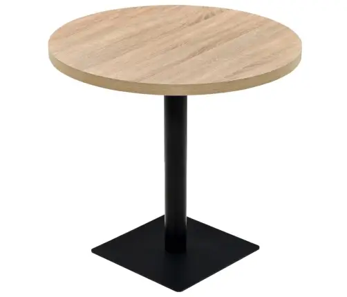 Bistro Galds, 80X75 Cm, Apaļš, Mdf, Tērauds, Ozolkoka Krāsā Vidaxl