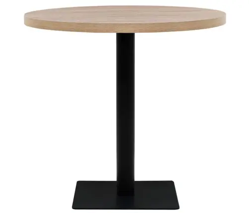 Bistro Galds, 80X75 Cm, Apaļš, Mdf, Tērauds, Ozolkoka Krāsā Vidaxl