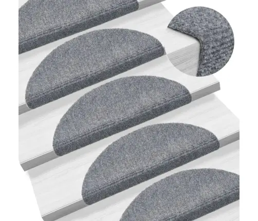 Isekleepuvad Trepimatid, 15 Tk, 56 X 17 X 3 cm Helehall, Poolringikujulised