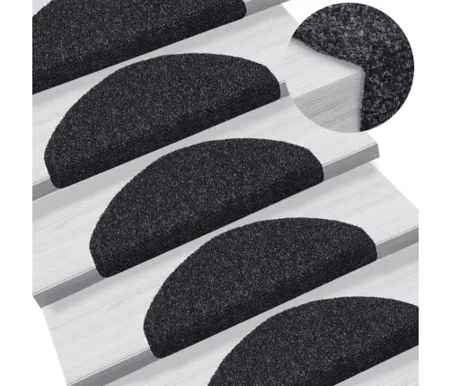 Kāpņu Paklājiņi, Pašlīmējoši, 15 Gab., 65X21X4 Cm, Melni, Pusapaļi, Lieli Vidaxl Kāpņu Paklājiņi, Pašlīmējoši, 15 Gab., 65X21X4 Cm, Melni, Pusapaļi, Lieli Vidaxl