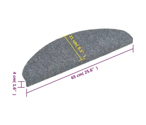 Isekleepuvad Trepimatid, 15 Tk, 65 X 21 X 4 cm Helehall, Poolringikujulised, Suured