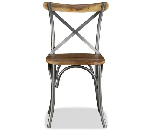 Virtuves Krēsli, 4 Gab., Mango Masīvkoks Un Tērauda Atzveltne Vidaxl