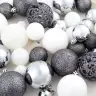 Ziemassvētku Bumbas, 100 Gab., 3/4/6 Cm, Baltas, Pelēkas Vidaxl
