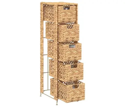 Skapītis Ar 5 Groziem, 25,5X37X100 Cm, Ūdens Hiacinte  Vidaxl