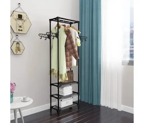 Drabužių Kabykla, Plienas Ir Neaust. Aud., 55X28,5X175cm Juoda