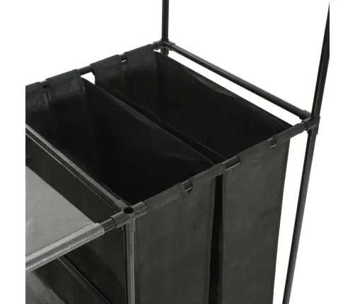 Drēbju Pakaramais, 87X44X158 Cm, Neausts Audums, Tērauds, Melns Vidaxl
