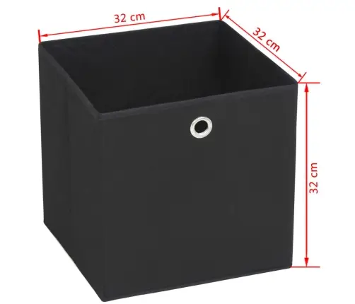 Mittekootud Kangast Hoiukastid 10 Tk 32 X 32 X 32 cm Must