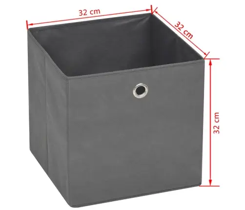 Uzglabāšanas Kastes, 4 Gab., Neausts Pelēks Audums, 32X32X32 Cm Vidaxl
